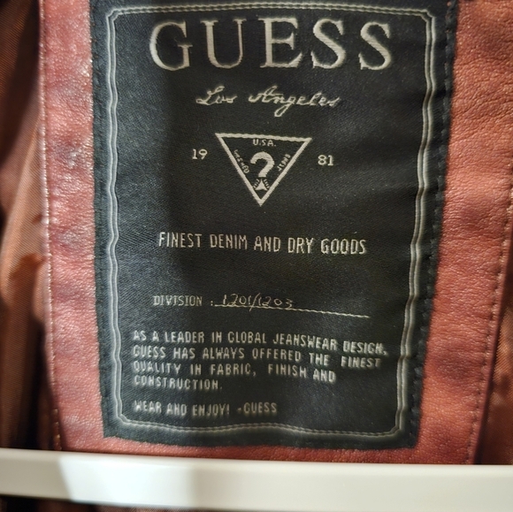 GUESS Women's Red Vegan Leather moto Jacket XL - Picture 3 of 7